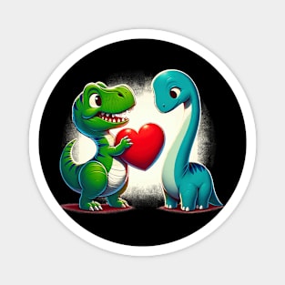 Valentines Day Tee For Kids Boys Girls Dinosaurs Heart Magnet